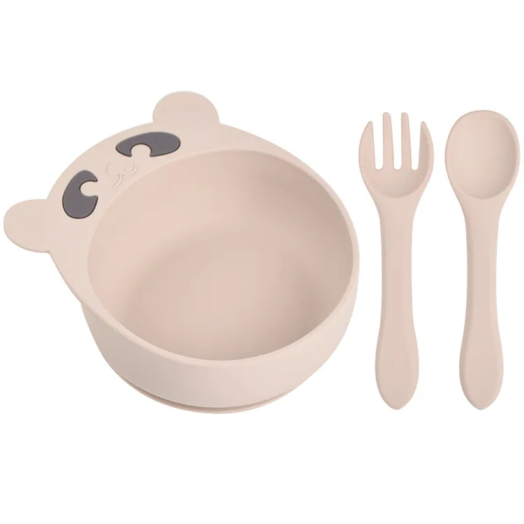 

BPA-free silicone baby Dinnerware toddler suction bowl with spoon, Customizable