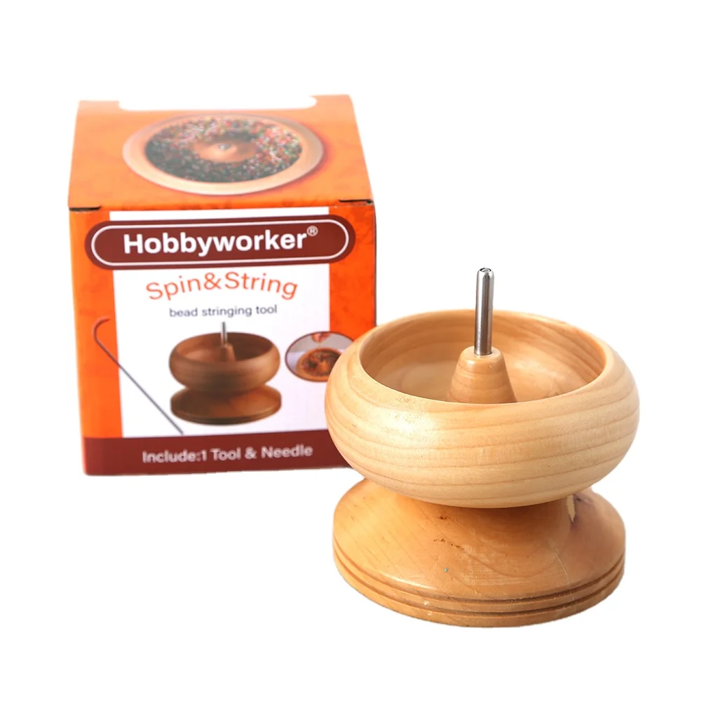 

Hobbyworker  Wooden Bead Spinner with Needles for Jewelry Making