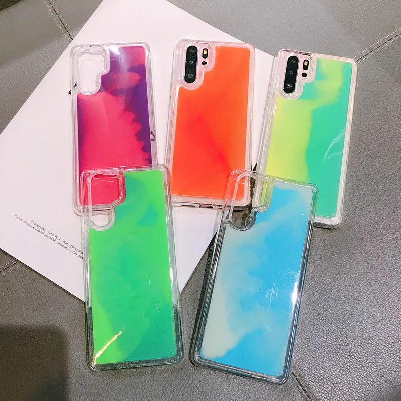 

customize design Luminous Liquid quicksand Case For samsung note10 A10 A30 A50 A70 S10 note8 glow in the dark case