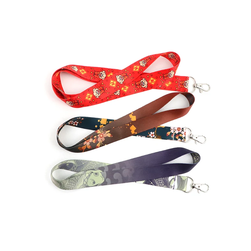 

Wholesale custom logo trendy keychain badge polyester lanyard