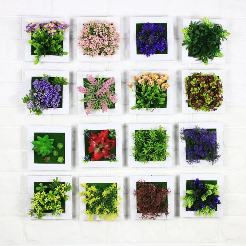 

Various Wholesale Factory 3D Wall Decor Simulation Artificial Plant Frame DIY for Home Office Shop, As shown