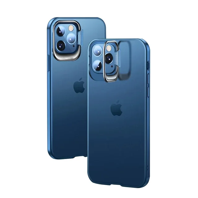 

Ladutec Clear PC Shockproof Phone Case With Kickstand Camera Lens Invisible Flip Frame Holder Phone Case For iPhone 13 Pro Max//