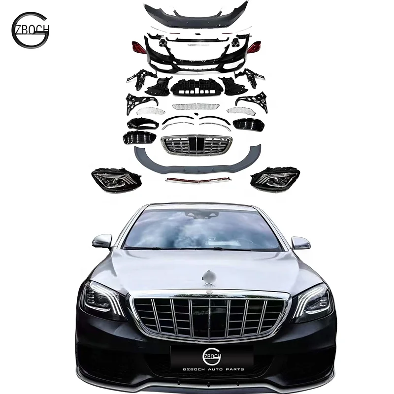 

w222 old to new body kit For Mercedes Benz W222 S600 S500 S350 upgrade W222 B car bumper headlights Front Rear car bumpers