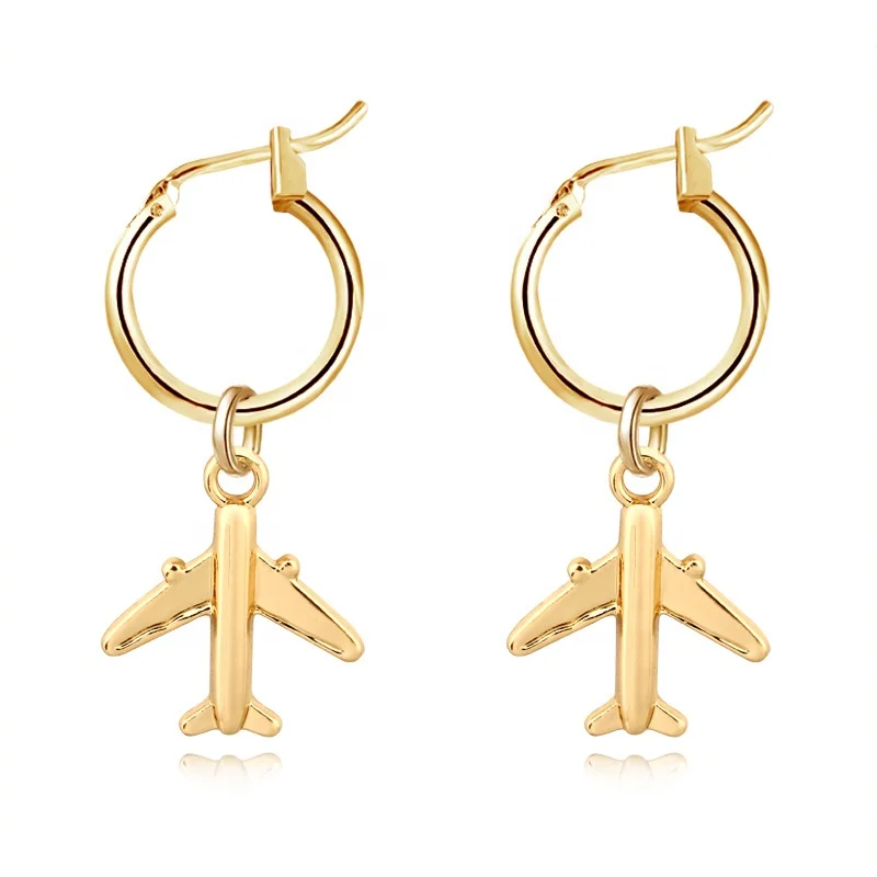 

New arrival style high quality earrings with pendant plane joias brincos