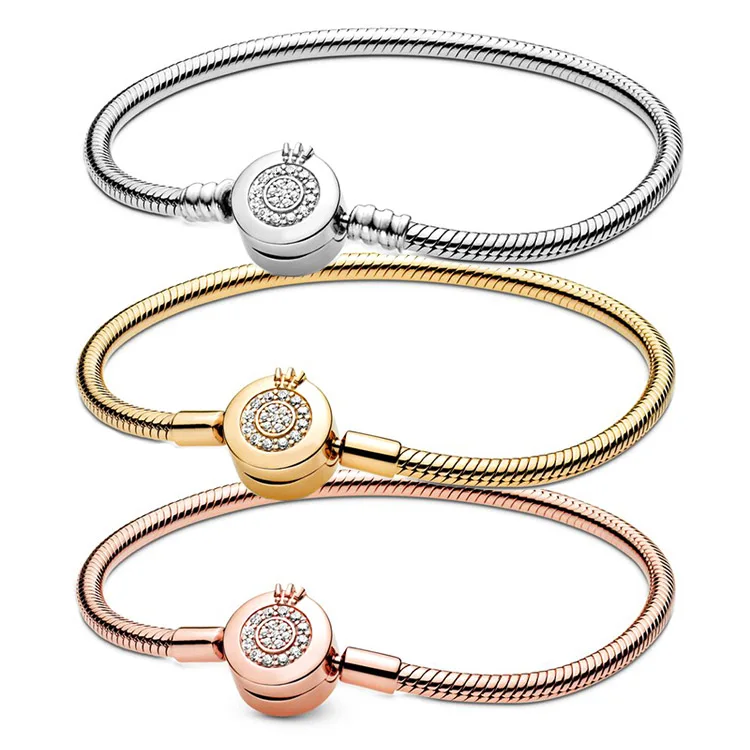 

S925 Silver Charm Bracelet snake bone chain European fashion