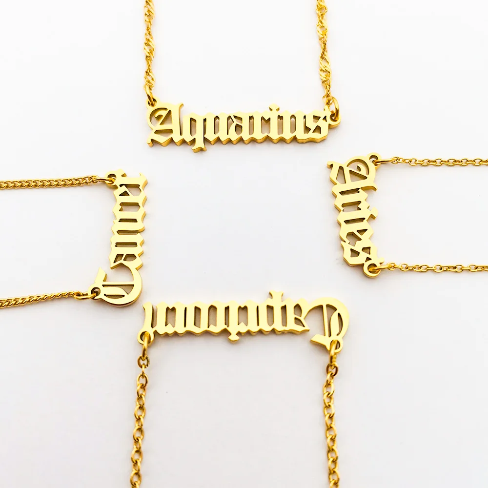 

Horoscope Zodiac Necklace Edelstahl Anhanger Zodiac Gold Plated Jewelry Cadenas Cubanas De Oro Zodiac Necklace Old English, Steel/gold/rose gold and other