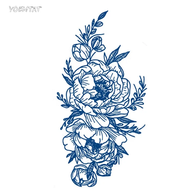 

Water Transfer Semi-permanent Tatoo Temporary Flower Tattoo Sticker Small Custom for Kids, Cmyk