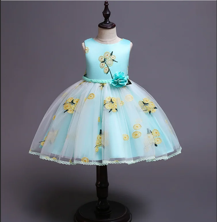 

Y1004 Kids Wedding Dresses Wholesale Baby Girl Princess Birthday Party Wear Beautiful Children Dress, Pink, white, blue, white