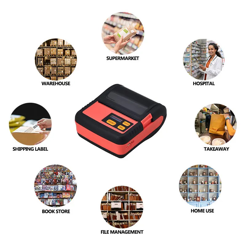 

High speed mobile label printer 80mm thermal label receipt printer usb bluetooth or usb wifi interface