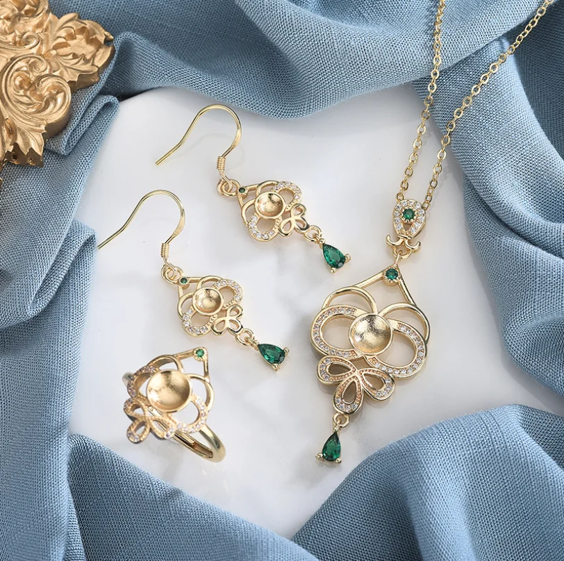 

High Quality Vintage Fashion Gold Plated Duba Jewelry Christmas Gift 3 Set indian Jewellery Wedding Bridal Jewelry Sets Women