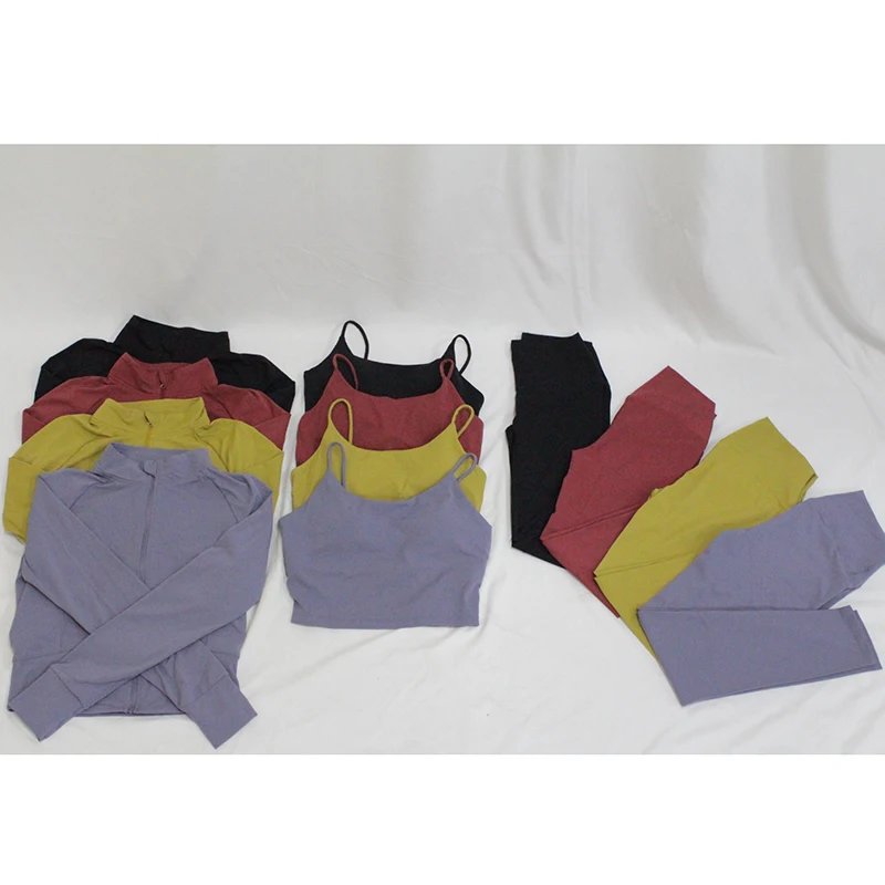

Quick Dry 3 Piece Set with Jacket Womans Jogging Wear Yoga Sets Fitness