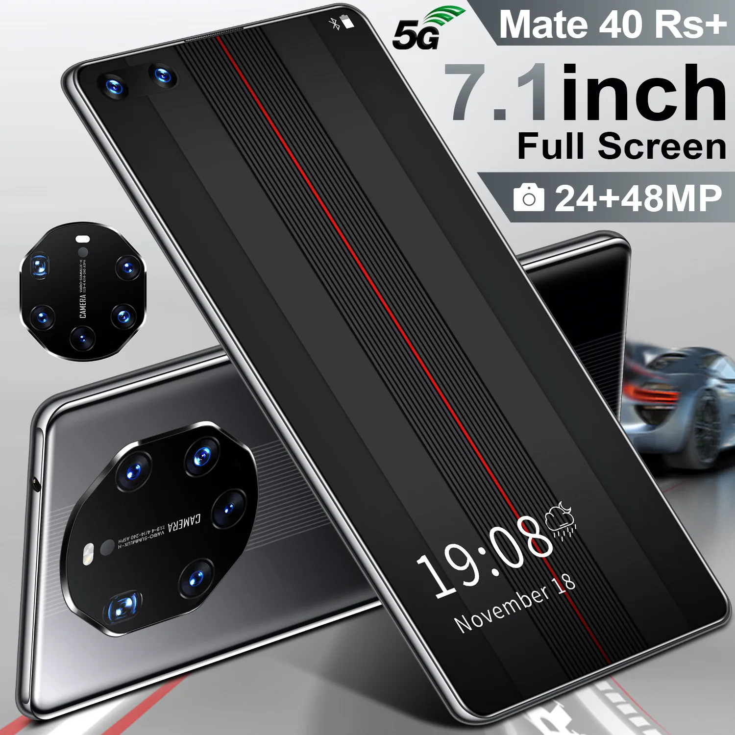 

wholesale price Mate40Rs 5G mobile phones 7.1inch full screen smartphones, Black, white, gray