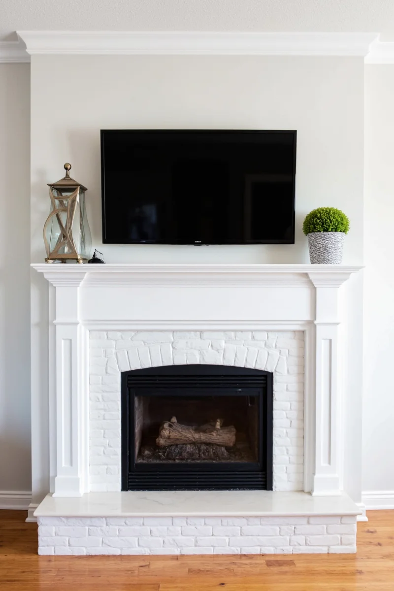 Creative fireplace mantel with personalized accessories