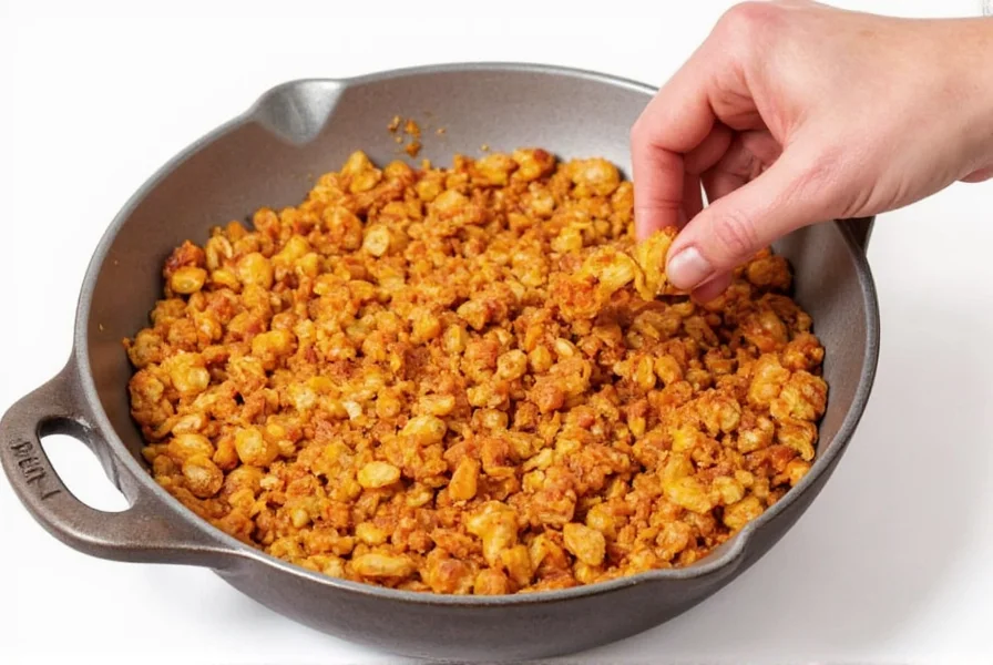 Modern dish with chili crisp garnish