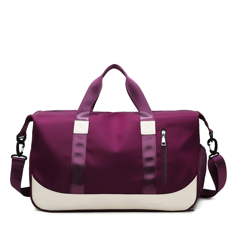 

Factory Custom Logo Nylon Travel Bag Nylon Fitness Waterproof Ladies Duffel Bag Weekend Gym Fitness Bag, Accept customized color