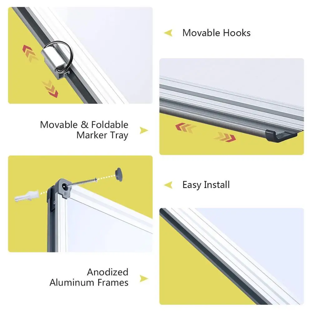 
Amazon Wholesale Aluminum Frame Magnetic Whiteboard Wall Mounted Dry Erase Board 