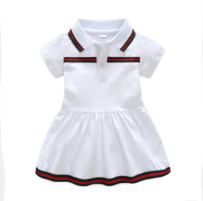 Summer Sports Baby Girl Dress Fashion Wear New Style 6m3t White And