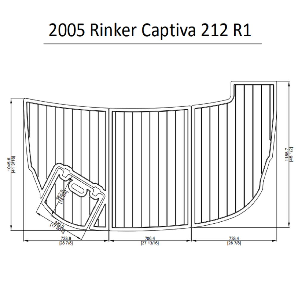 

2005 Rinker Captiva 212 R1 Swim Platform Pads Pad Boat EVA Teak Decking 1/4" 6mm