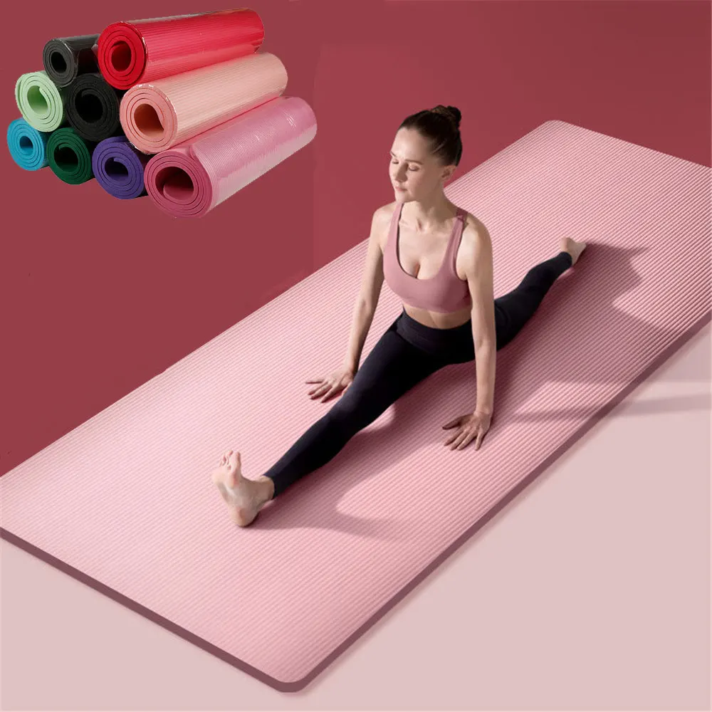 

Exercise Yoga Gym Workout Pilates Fitness Mats Training Non-Slip Sport Mat 183*61cm*15mm Balance Pads Lose Weight XA160Y, Pink purple black