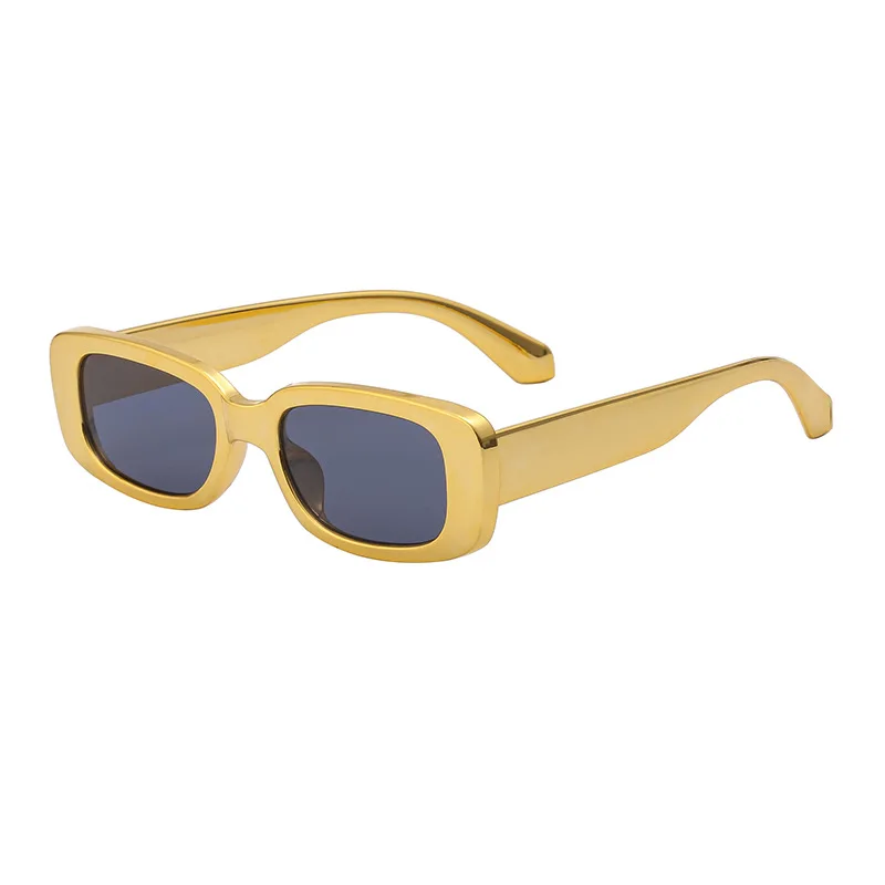 

New Arrivals Men Women Plating Gold Small Rectangle Electroplating Frames Sunglasses