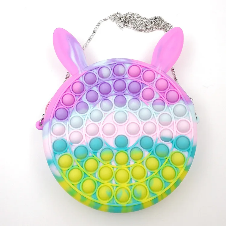 

Rainbow Fidget Toy Push Pop Bag Adult Dimple Toys For Children Pressure Relief Board Controller Fidget Backpack