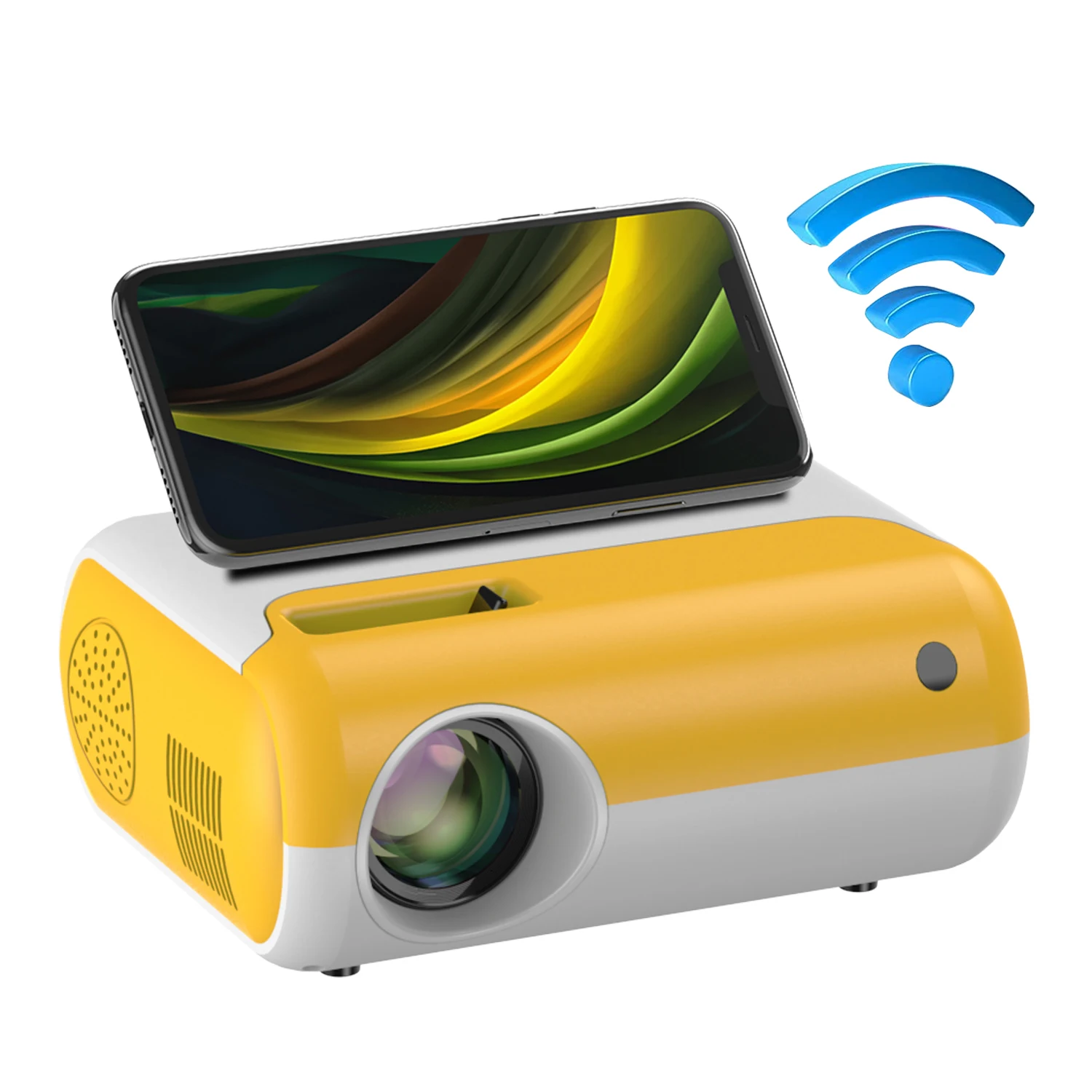 

Amazon Hot Sale Salange P80 Portable Projector For Kids Gift Outdoor Movie 2800 Lumens LED LCD Home Video Mini Projector, Yellow