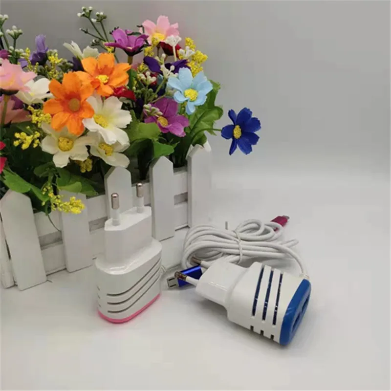 
5v2.1a portable usb charger usb quick charge head cable wall type power adapter 