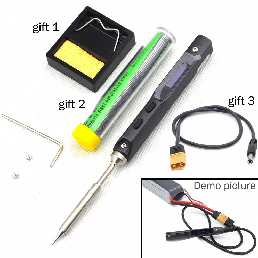 Green Ts100 Mini Portable Smart Programmable Electric Soldering Iron
