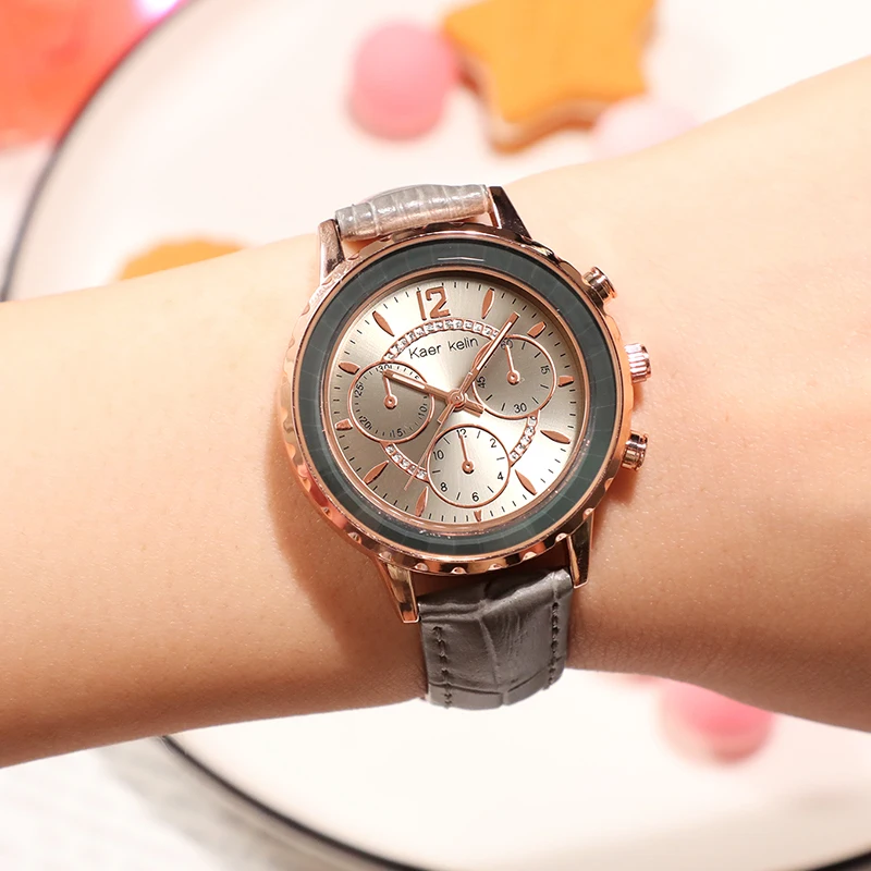 

OEM ODM Leather Strap Watches Women Luxury Quartz Watch Lady Relogio Feminino Top Brand Chronograph Wrist Watches Customization