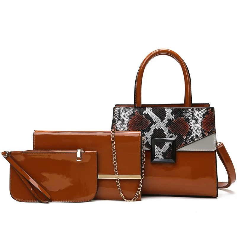 

Luxury design women handbags 3 In 1 set crossbody ladies hand bags purses and handbags for women, Wine red,black,blue,brown