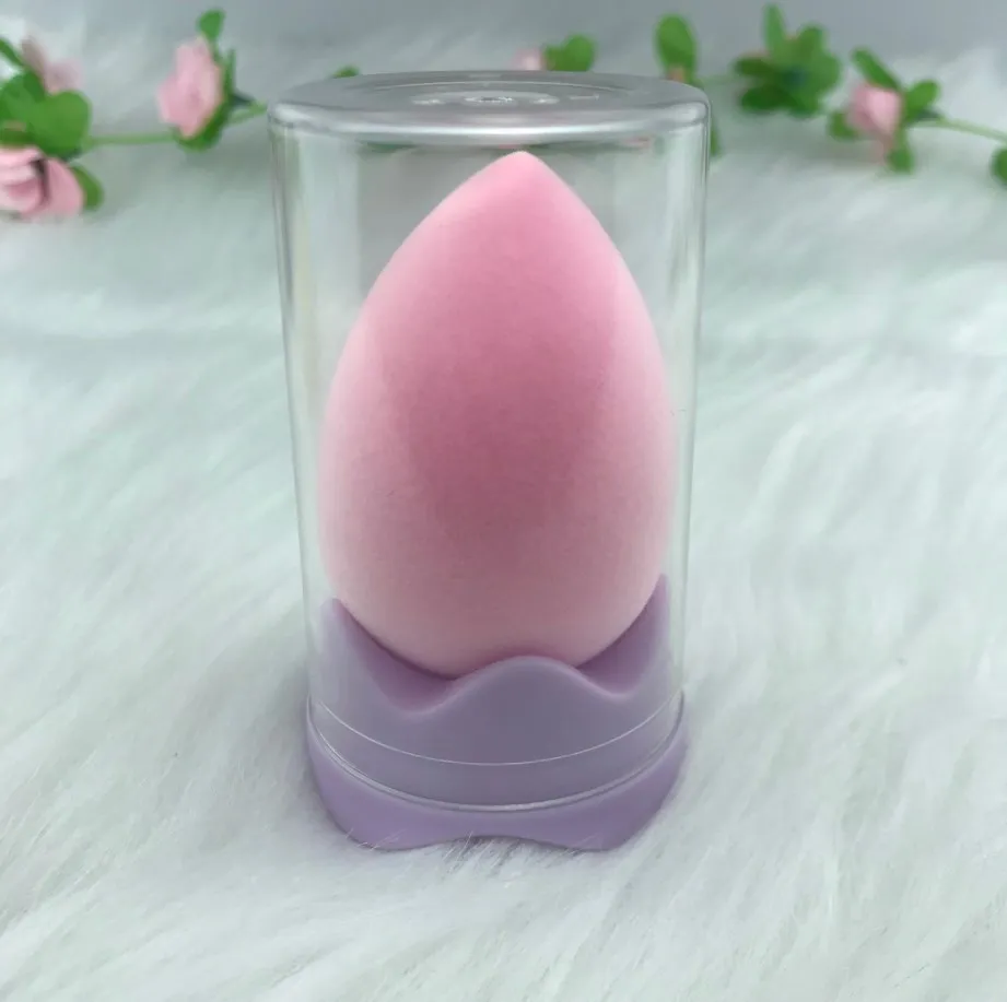 

FLY-oem new arrivals oem wholesale micro fiber pu beauty sponge blender flocked velvet microfiber makeup sponge for face, Customized color