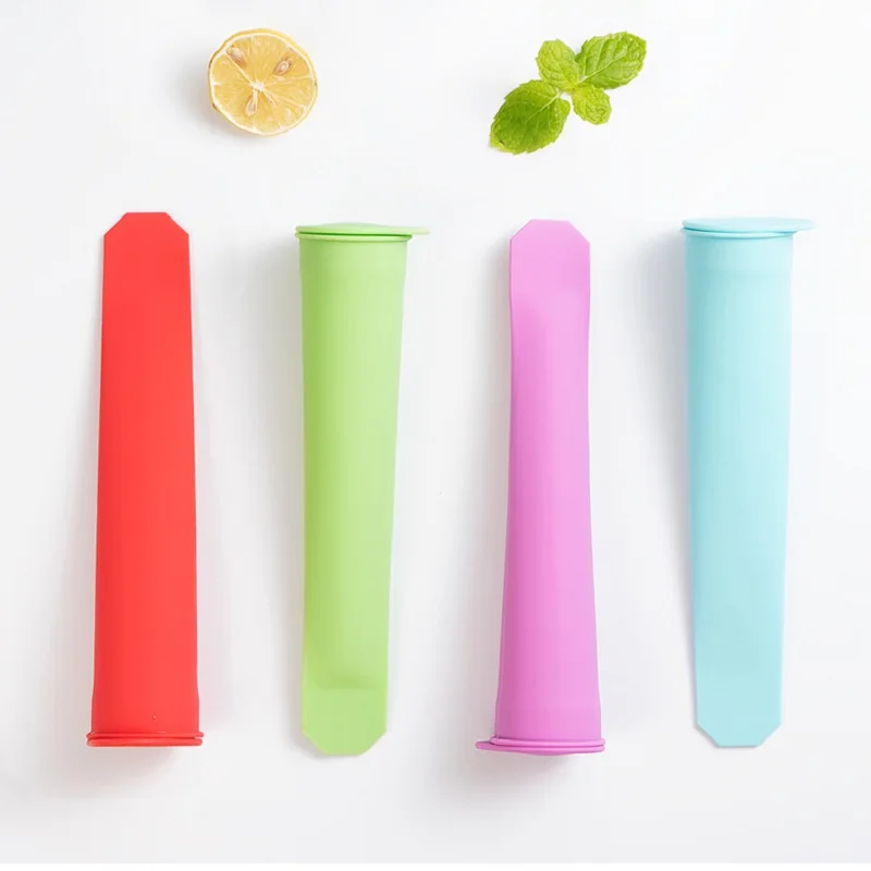

freezer food grade material reusable silicone DIY ICE Cream Popsicle Mold ice pop tubes cylinder mould, Customized color
