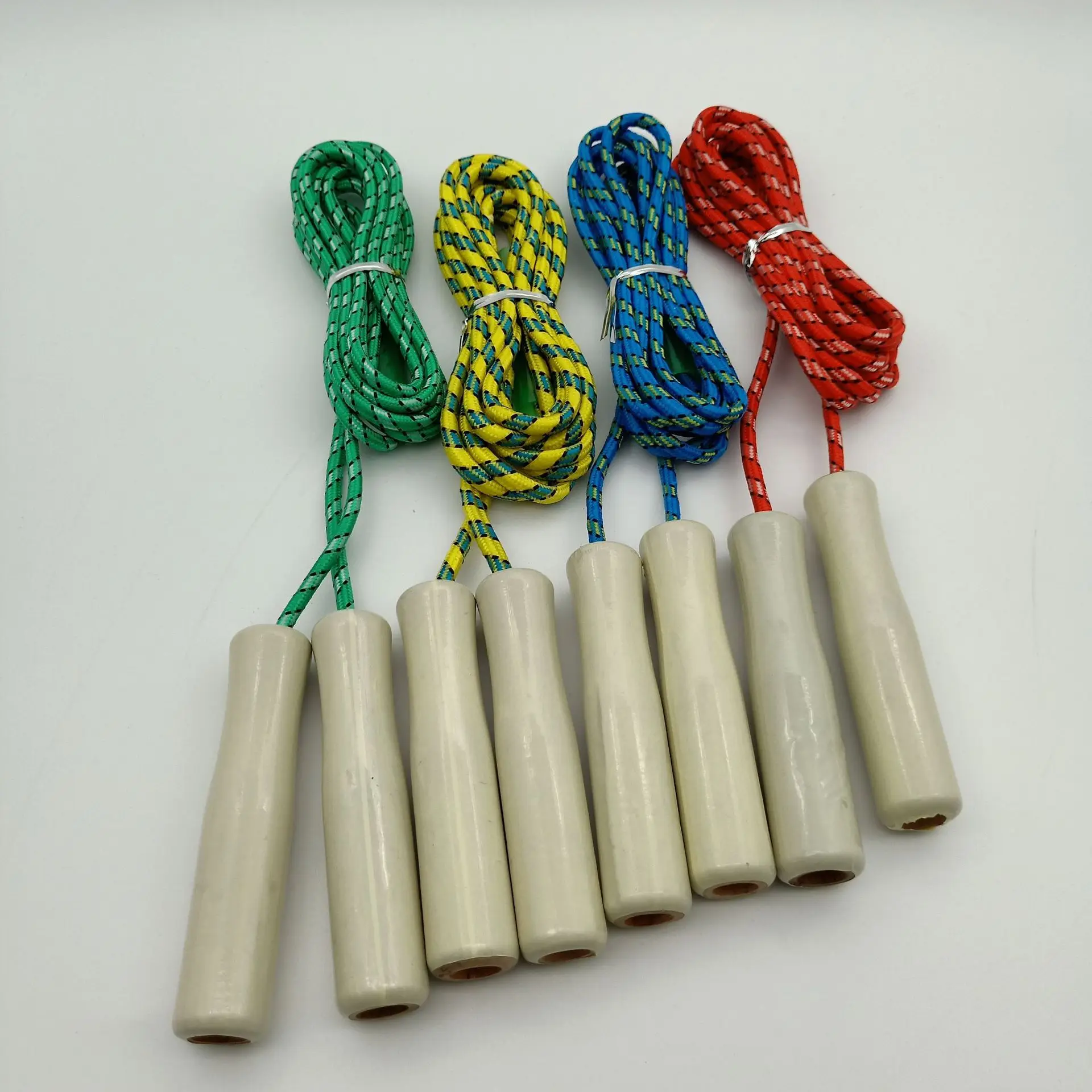 African Ghanaian Wooden Skipping Rope Exercise Jumping Game Fitnes Random Color 