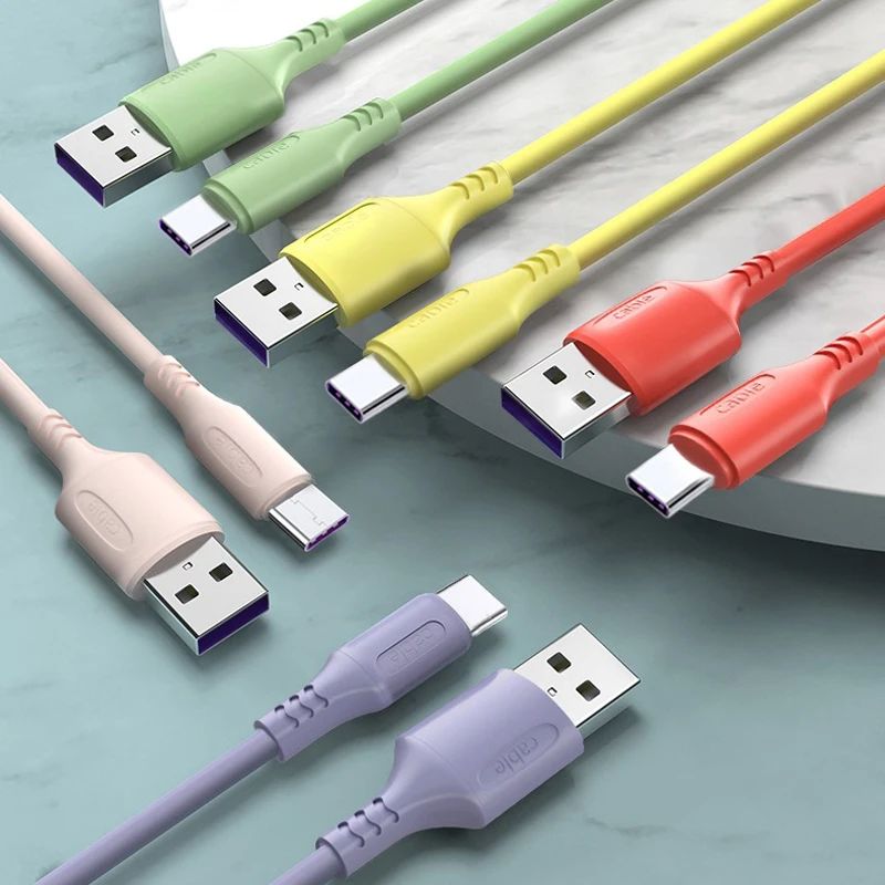 

2.4a 1m/2m Original Phone Type c Micro Phone Type C Data Cable Charger, Green, yellow, red, purple