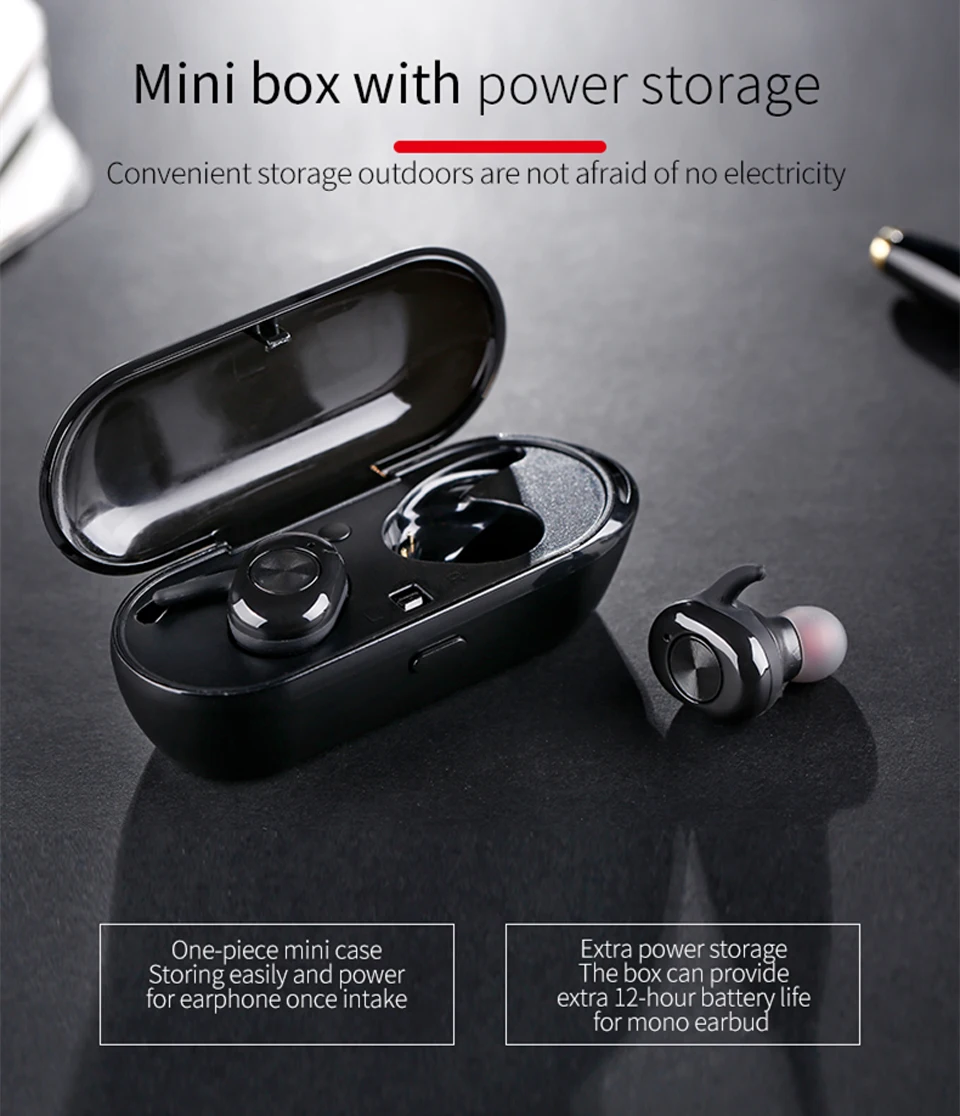 6mai J3s TWS Bluetooth Earphone Stereo Earbud Bluetooth Headset with Charging Pod Wireless Headphone for All Smart Phone - ANKUX.COM
