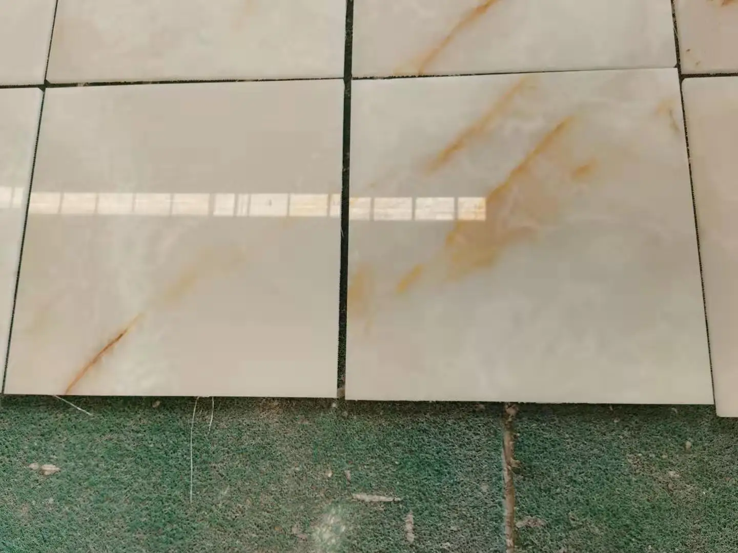 Gold Veins Afghan White Onyx Marble Tiles