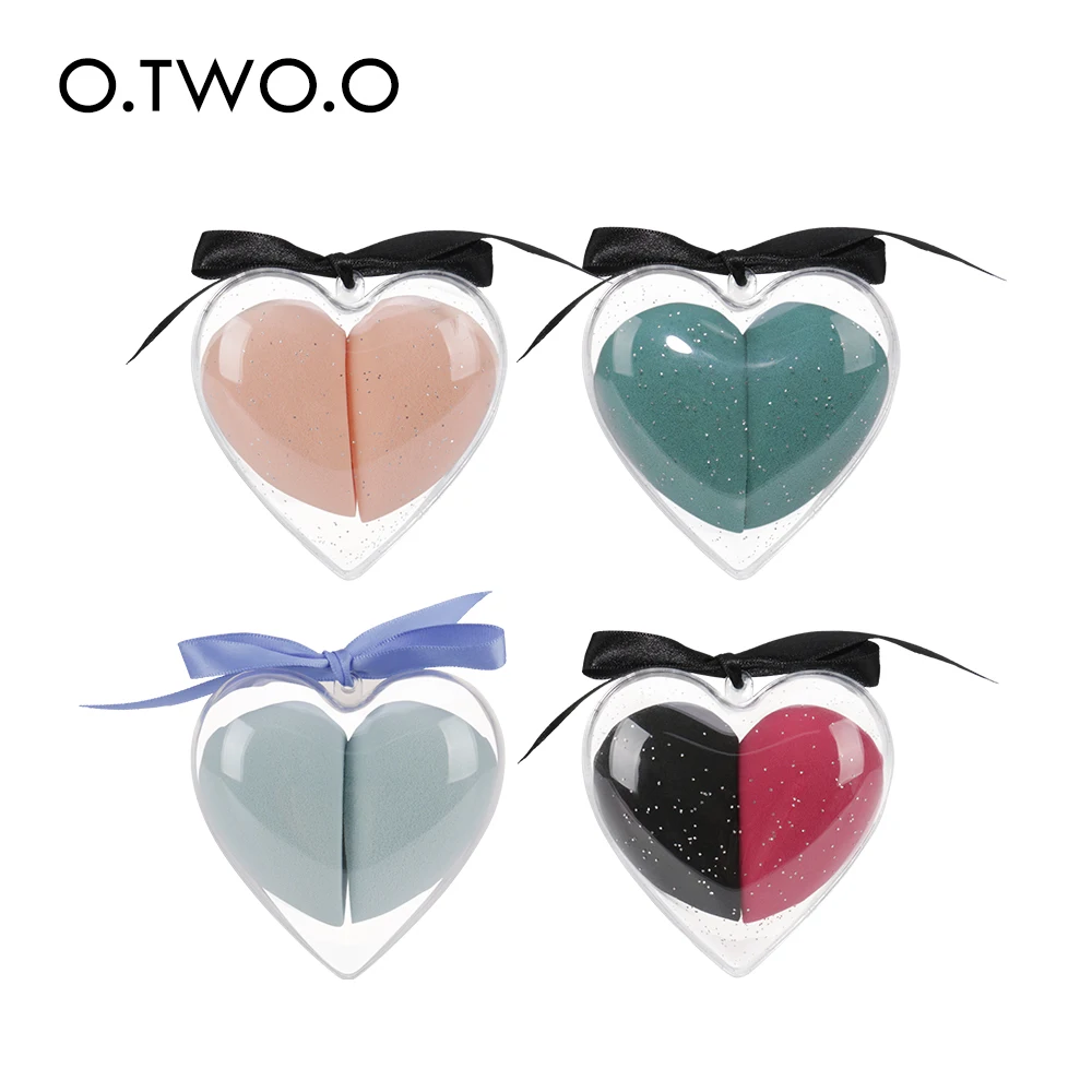 

Factory Supply No Logo Colorful Heart Shape Makeup Blender Sponge Set, 4 colors