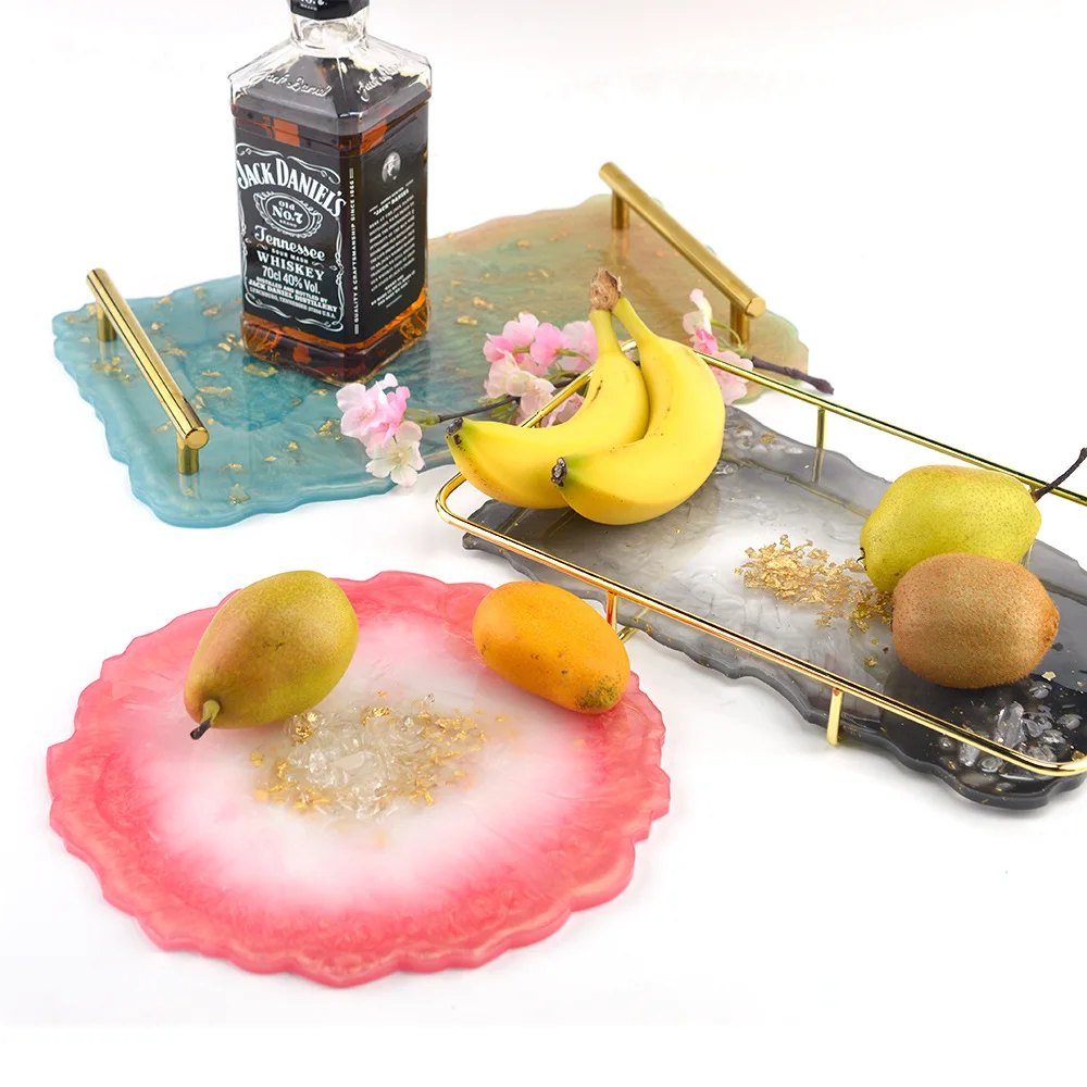 

Ins Style Fruit Tray Agate Coaster Silicone Mold For Resin Epoxy, Customized colors