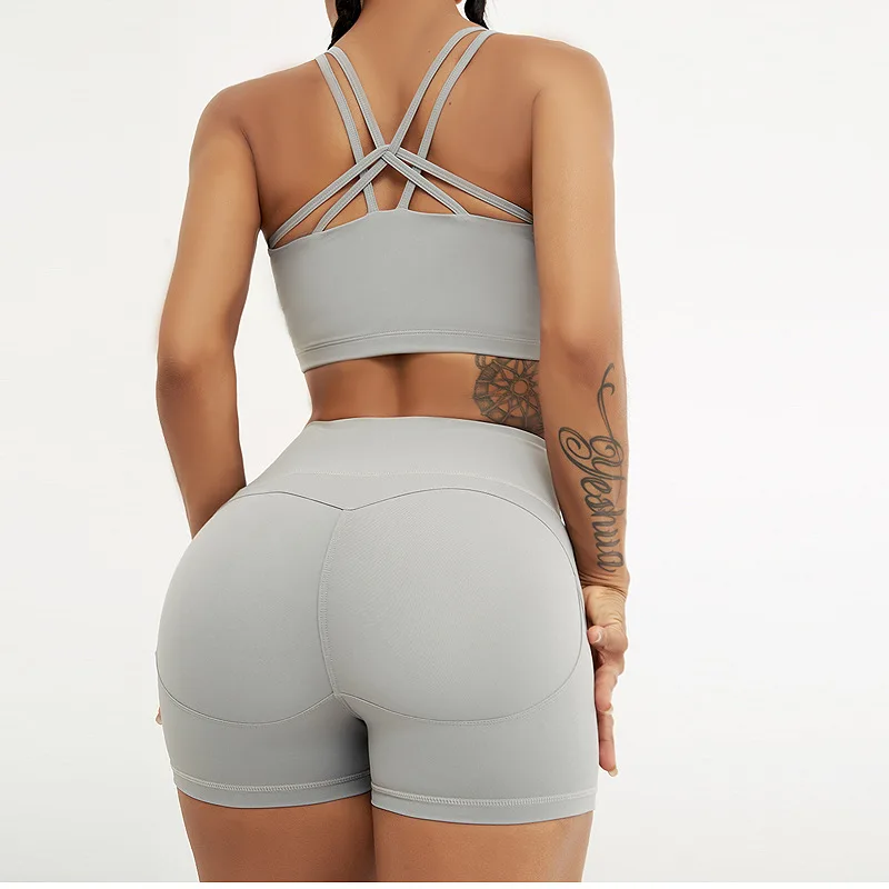 

Seamless Sport Bra High Waist Shorts Women's Clothing Fitness Workout Gym Suit Sportswear Leggings Push Up Yoga Set, Customized colors