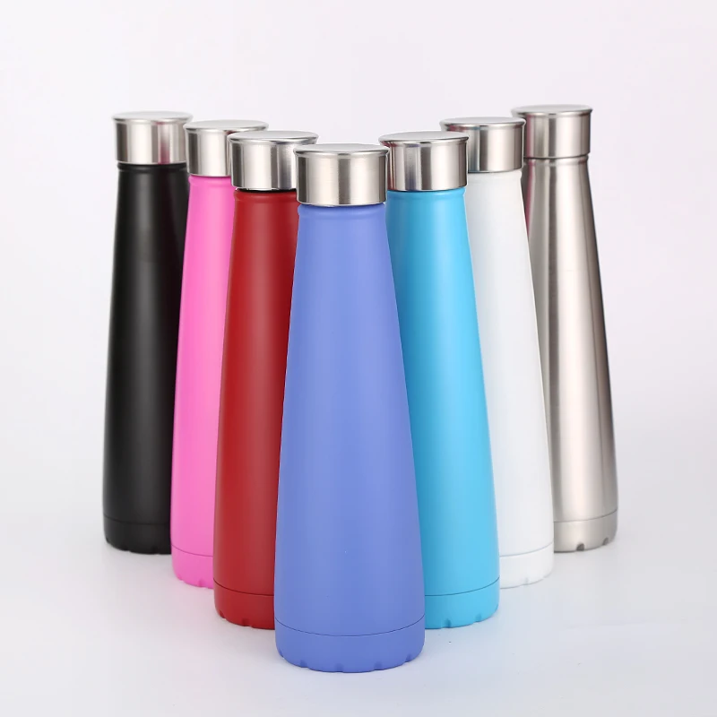 

450ml stainless steel thermos vacuum flask travel mug drinking water bottle, Black, white, green and custom color