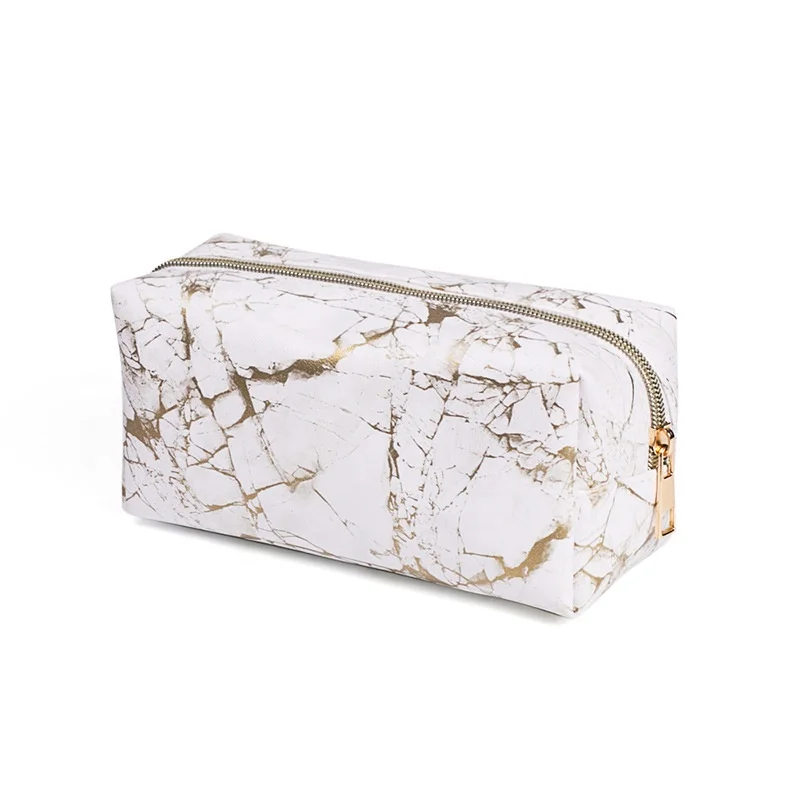 

Newest Portable Travel Cosmetic Bag Marble Makeup Bag, White