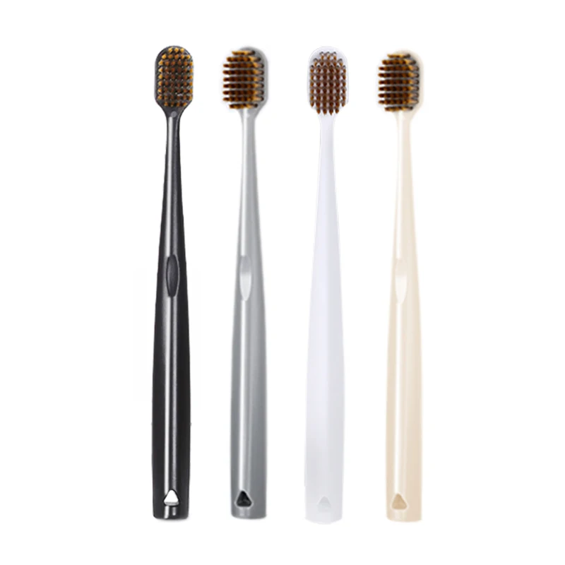 

Wide toothbrush head 48 brush hole Better cleaning power Gold bristle soft bristles brush Men Flame brush wire, Customized color