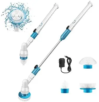 

New Upgraded Electric Spin Scrubber Tub 3 Replaceable Cleaning Scrubber With Long Handle