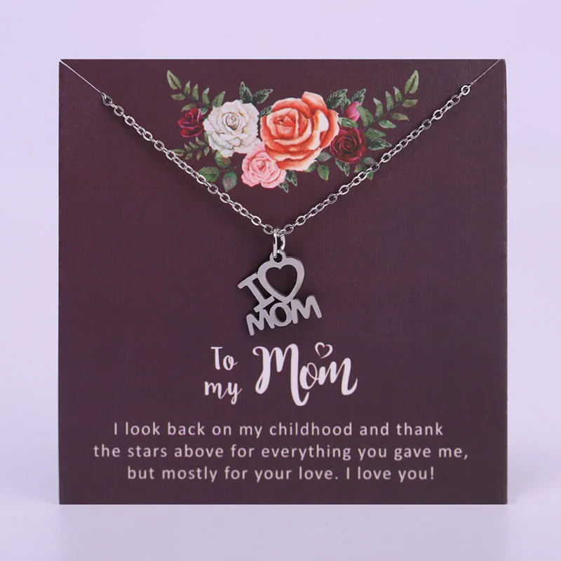 

Stainless Steel Mother's Father's Day Valentines Birthday Girlfriend Boyfriend Gift To Mom Wife Husband Sister Pendant Necklace
