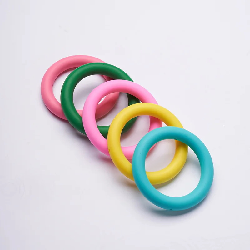65mm Silicone Ring Food Grade Newborn Silicone Teething Ring for Diy Jewelry Accessories