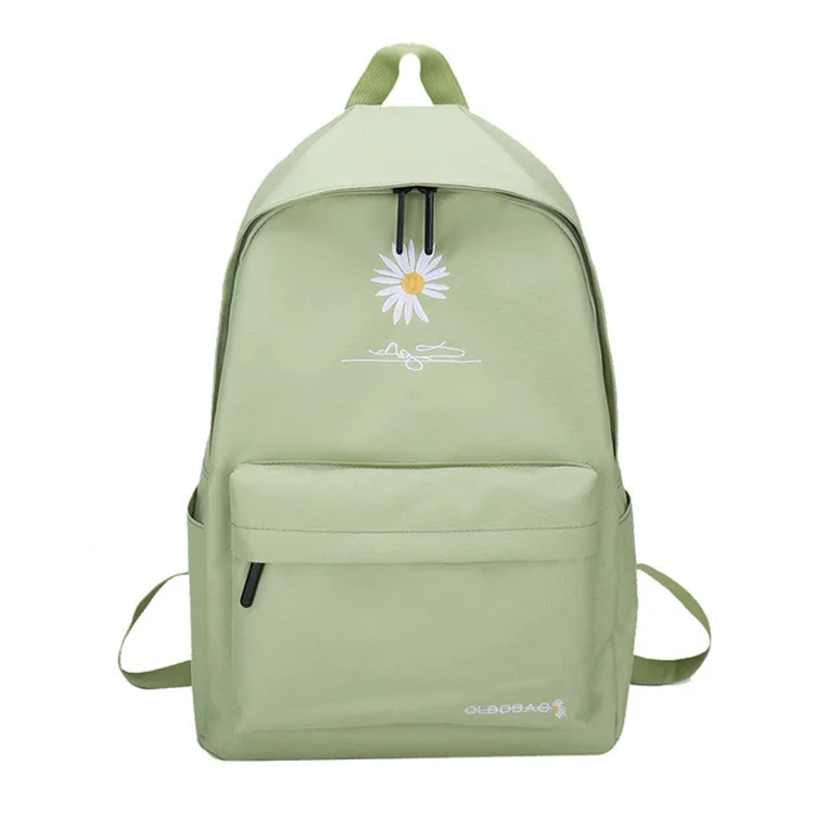 

Sandro Canvas Women School Bags Flower Embroidery Travel Backpacks, Customized color