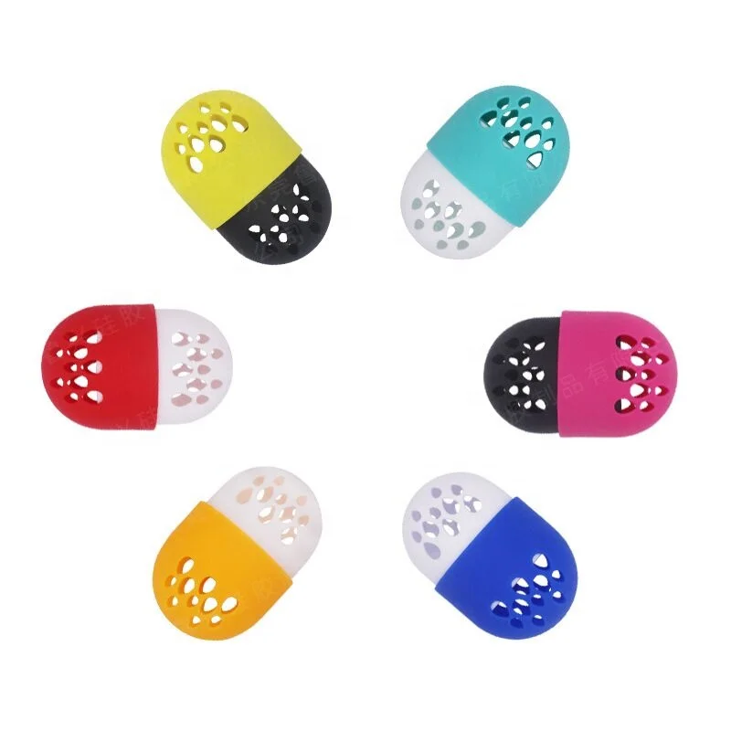 

MOQ 50pcs Custom Own Logo Amazon top selling Durable Makeup Puff Powder Beauty sponge Travel Capsule Case carrying organizer