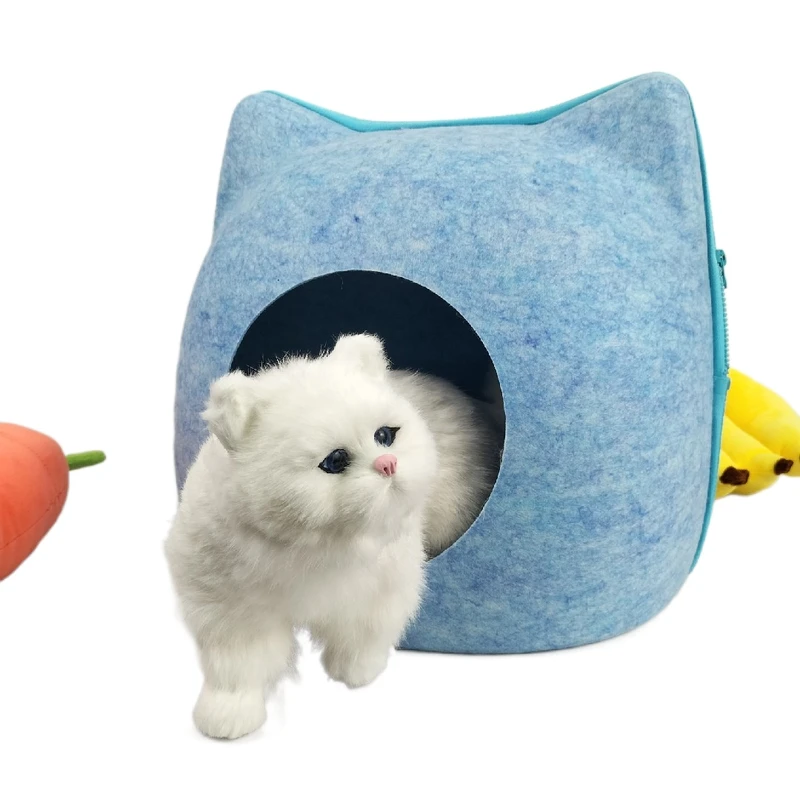 

2021 Hot sale felt colorful breathable fashion cat bed comfortable felt cat cave, Customized color