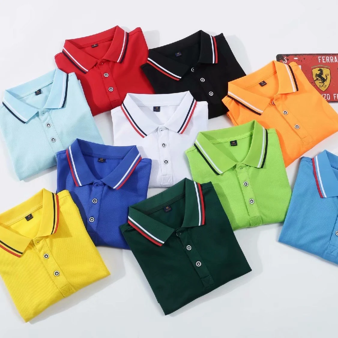 

Custom Men Golf Sport Printing Logo Fit Striped Polo Wholesale Short Sleeve Oversize Polyester Cotton Polo Shirt, As pictures