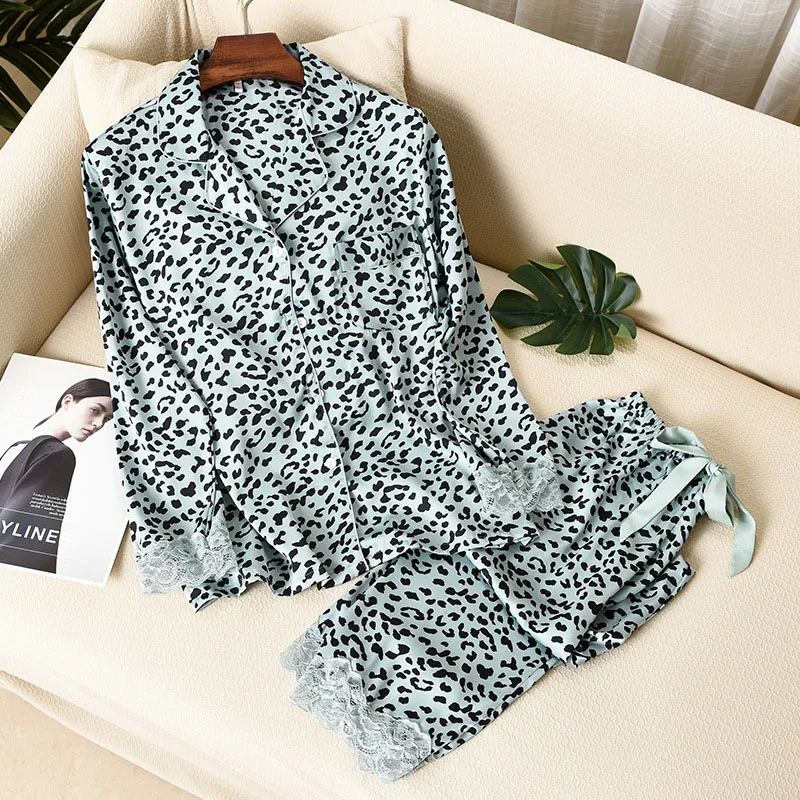 

Designer Ladies Two Piece Summer 2 PCS Lounge Wear Women Casual Silk Pajama Sets Soft Elegant Pajamas Pj Set Pijama De Mujer, Customized color